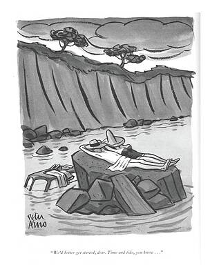 Wall Art - Drawing - We'd Better Get Started by Peter Arno