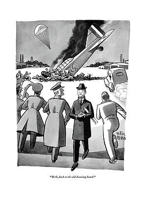 Wall Art - Drawing - Back To The Old Drawing Board by Peter Arno