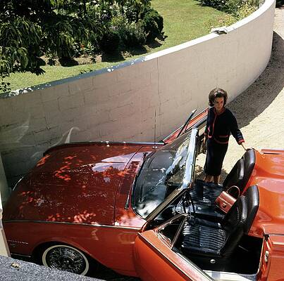 Wall Art - Photograph - Wendy Vanderbilt With A Thunderbird Convertible by Horst P. Horst