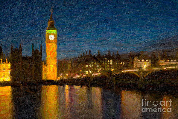 Wall Art - Photograph - Westminster Twilight Impasto by Clarence Holmes