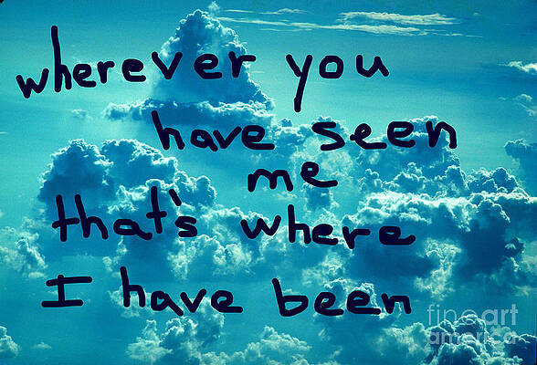 Wall Art - Photograph - wherever you have seen me that's where I have been by Walter Paul Bebirian
