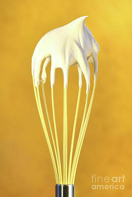 Wall Art - Photograph - Whisk with whip cream on top by Sandra Cunningham