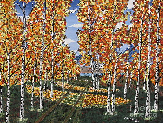 White Birch Reservoir Painting by Jeffrey Koss White Birch Reservoir Painting by Jeffrey Koss