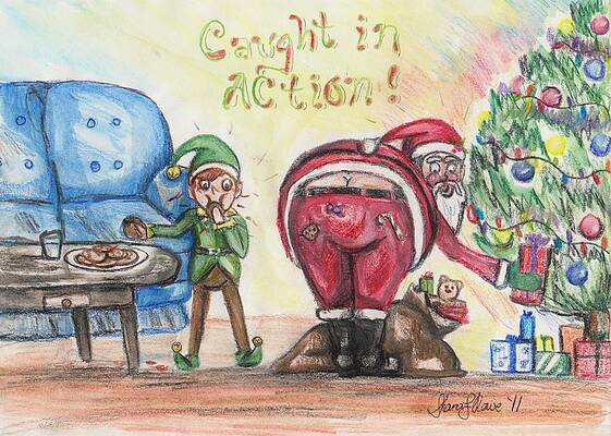 Wall Art - Drawing - Who's Been Eating Your Cookies? by Shana Rowe Jackson