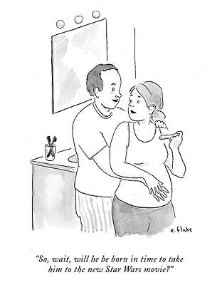 Wall Art - Drawing - Will He Be Born In Time To Take Him To The New by Emily Flake