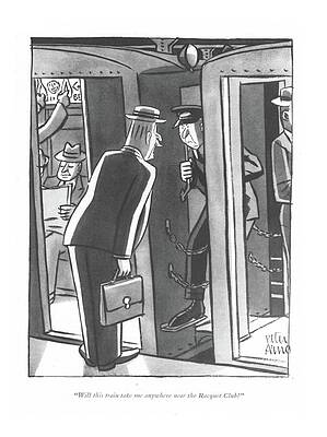 Wall Art - Drawing - Anywhere Near The Racquet Club by Peter Arno