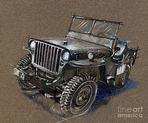 Willy's Jeep - Woodland Camo - ChimpArtsy - Paintings & Prints, Vehicles &  Transportation, Automobiles & Cars, Other Automobiles & Cars - ArtPal