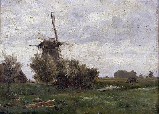 Windmill. Netherlands Print by Carlos de Haes