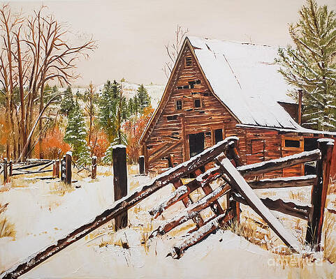 Winter - Barn - Snow in Nevada by Jan Dappen Winter - Barn - Snow in Nevada by Jan Dappen