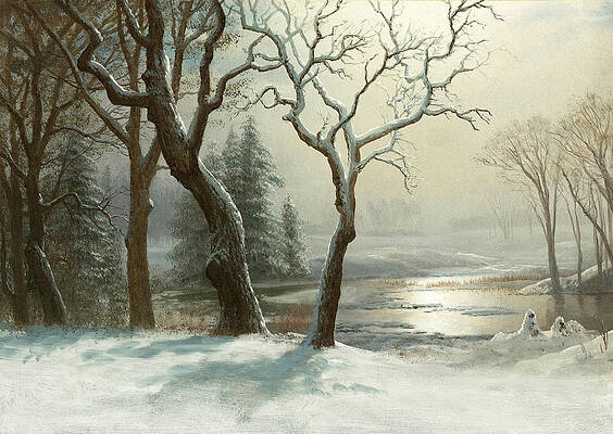 Winter in Yosemite Print by Albert Bierstadt