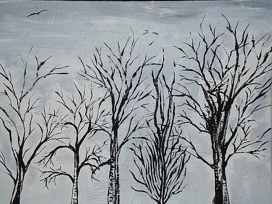  Painting - Winter Trees at Rest by Daniel Nadeau