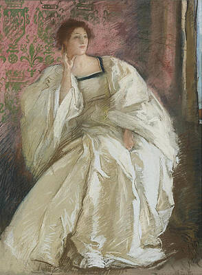 Woman in White Print by Edwin Austin Abbey