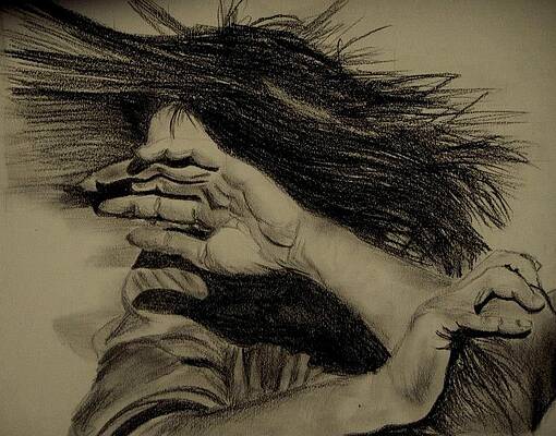 battered woman drawing
