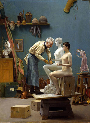 Working in Marble. The Artist Sculpting Tanagra Print by Jean-Leon Gerome