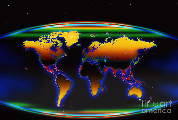 Wall Art - Photograph - World Map by Mike Agliolo
