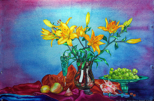 Yellow Lily in a Vase by Xavier Francois Yellow Lily in a Vase by Xavier Francois