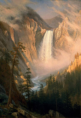 Yellowstone Falls Print by Albert Bierstadt