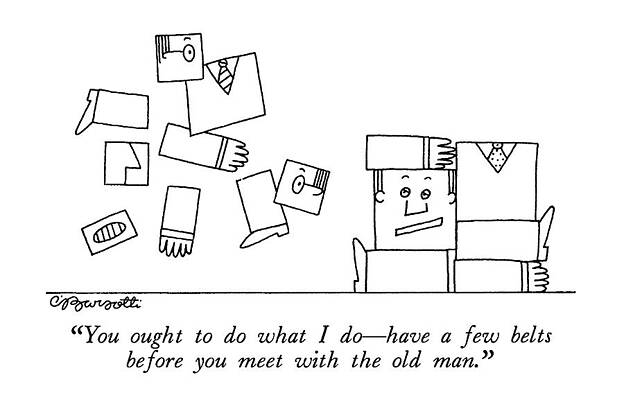 Wall Art - Drawing - You Ought To Do What I Do - Have A Few Belts by Charles Barsotti