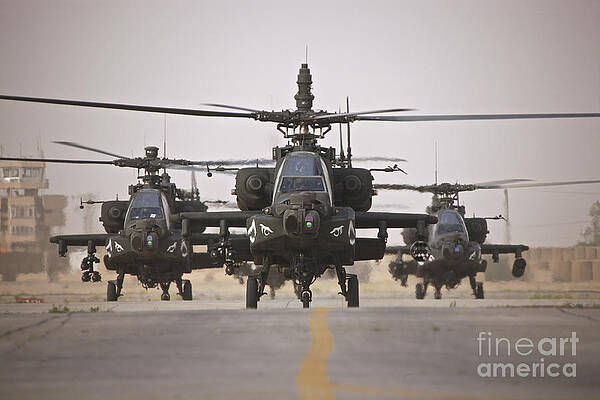 Wall Art - Photograph - A Group Of Ah-64d Apache Helicopters #1 by Terry Moore