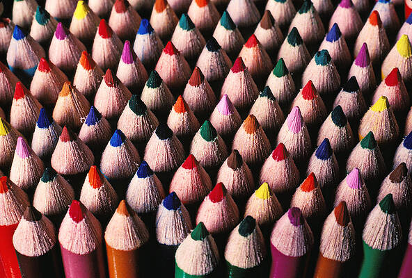 Row of white pencils #1 by Blink Images