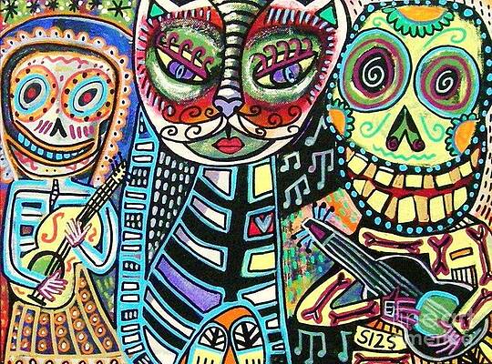 Day Of The Dead Cat Serenade by Sandra Silberzweig Day Of The Dead Cat Serenade by Sandra Silberzweig