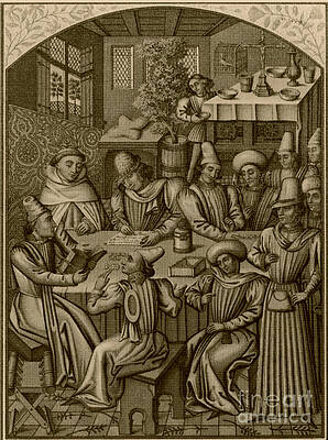 Wall Art - Photograph - Medieval Accountants, 1466 #1 by Science Source