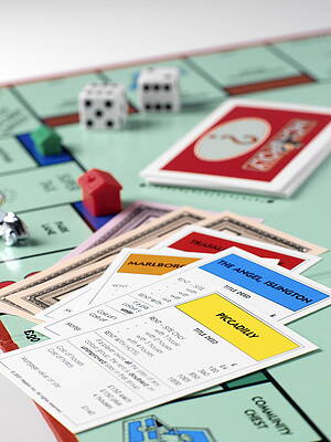 Wall Art - Photograph - Monopoly Board Game #1 by Science Photo Library