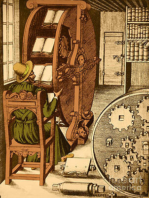 Wall Art - Photograph - Ramellis Reading Wheel #2 by Photo Researchers