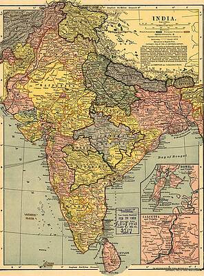 Wall Art - Photograph - 1902 Map Of India, Then A Colony by Everett
