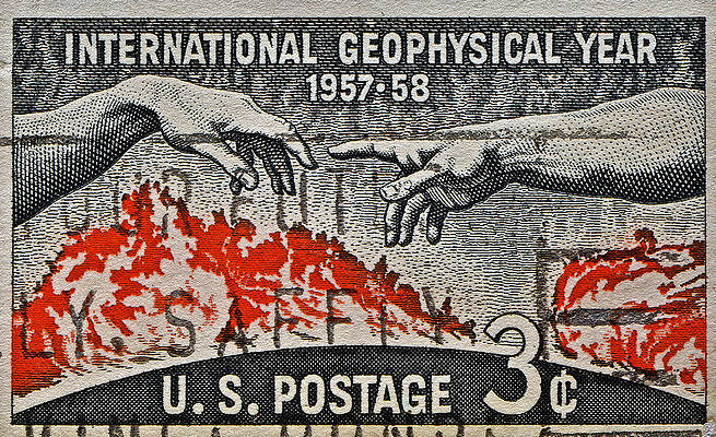 1957-1958 International Geophysical Year Stamp by Bill Owen 1957-1958 International Geophysical Year Stamp by Bill Owen