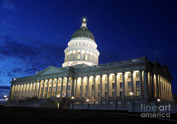 Wall Art - Photograph - Utah Capitol Building at Twilight #3 by Gary Whitton