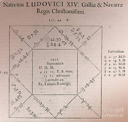 Wall Art - Photograph - Horoscope Chart For Louis Xiv, 1661 #3 by Science Source