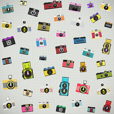 Wall Art - Photograph - Retro Camera Pattern #4 by Setsiri Silapasuwanchai