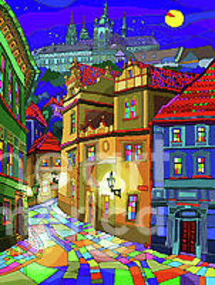Wall Art - Mixed Media - Prague Old Street #5 by Yuriy Shevchuk