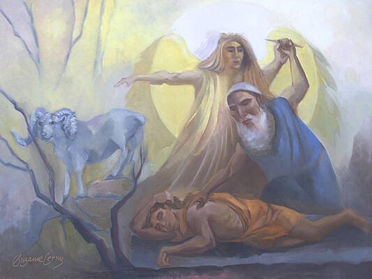Wall Art - Painting - Abraham and Issac Test of Abraham by Suzanne Giuriati Cerny