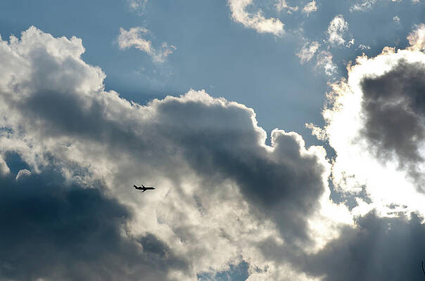 Wall Art - Photograph - Airplane on a background of clouds by Michael Goyberg