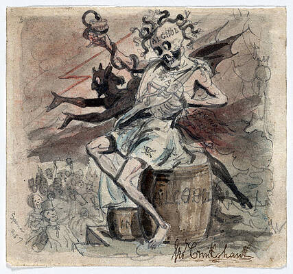 Wall Art - Photograph - Allegory Of The Demon Alcohol by Everett