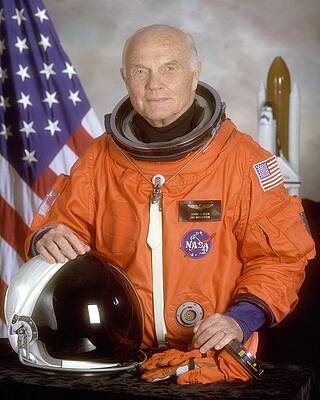 Wall Art - Photograph - Astronaut John Glenn Returned To Space by Everett