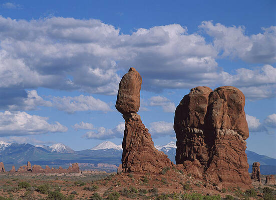 Wall Art - Photograph - Balanced Rock Under Cloudy Skies Arches by Tim Fitzharris