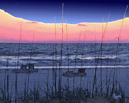Beach Chairs At Sunset by Jim Sparks