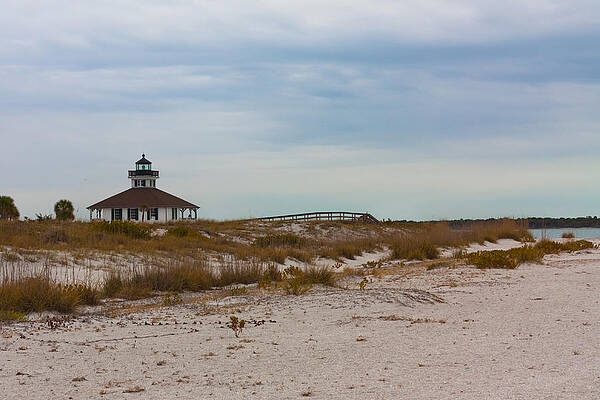 Wall Art - Photograph - Beach view of Port Boca Grande Lighthouse by Ed Gleichman