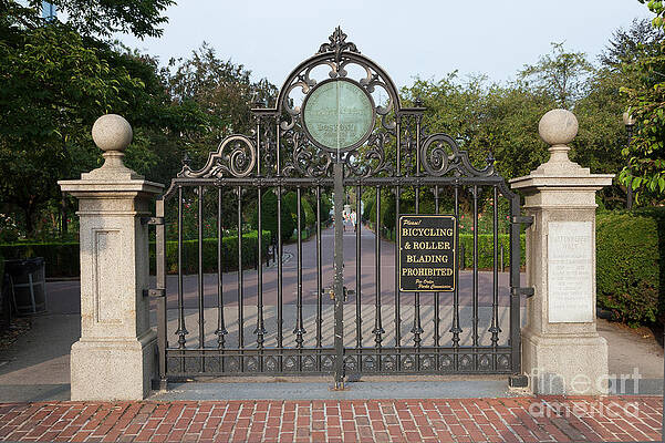 Massachusetts Wall Art featuring the photograph Boston Public Garden Gate And Haffenreffer Walk by Clarence Holmes