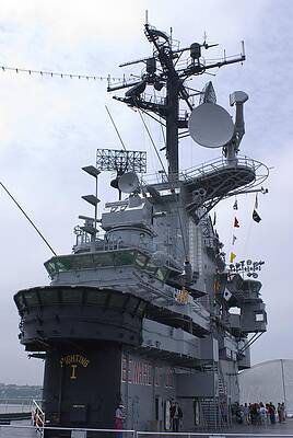 Wall Art - Photograph - Bridge Of Uss Intrepid Aircraft Carrier. by Science Photo Library