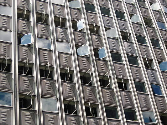 Wall Art - Photograph - Building With Many Squares by Alfred Ng
