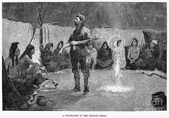 Wall Art - Photograph - A Fur Trader in the Council Tepee, 1892 by Frederic Remington - GRANGER Historical Picture Archive