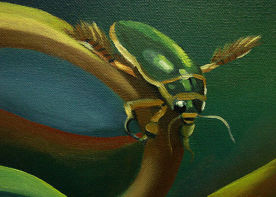 Wall Art - Painting - Card of Ancient Bug by Nancy Griswold