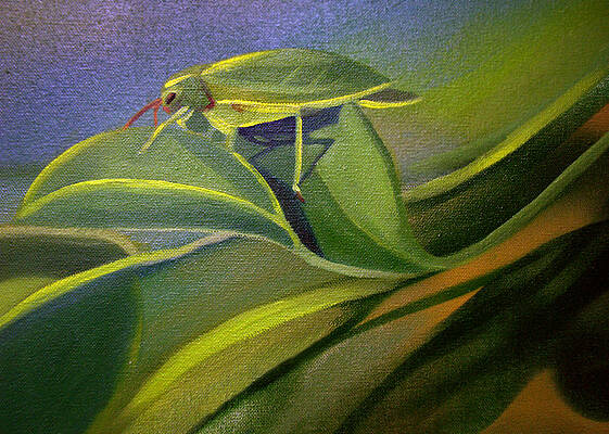 Wall Art - Painting - Card of Fancy Bug by Nancy Griswold