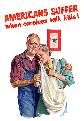 Wall Art - Painting - Careless Talk Kills -- WW2 Propaganda by War Is Hell Store