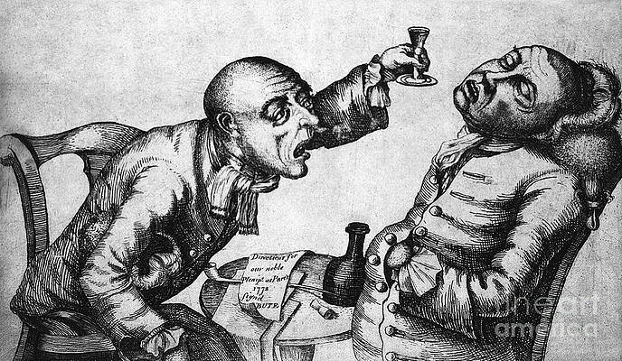Wall Art - Photograph - Caricature Of Two Alcoholics, 1773 by Science Source