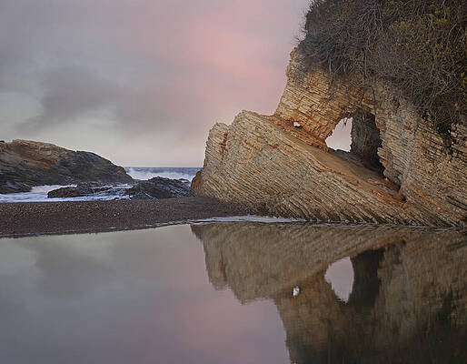 Wall Art - Photograph - Cave Reflected In Pool At Dusk Spooners by Tim Fitzharris